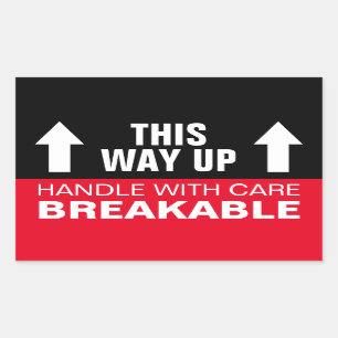 Haltegriff mit Vorsicht Auf dem Weg nach oben Rechteckiger Aufkleber