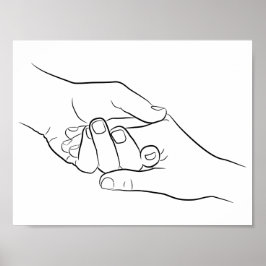 Haltehandschuhe Minimal Line Art Niedlich Einfach  Poster