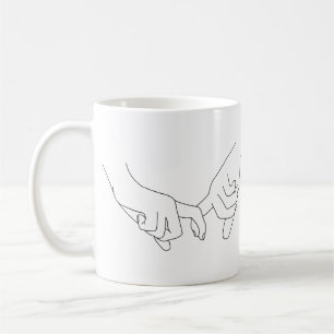 Haltehandschuhe Minimal Line Art Niedlich Einfache Kaffeetasse
