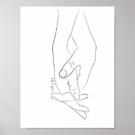Haltehandschuhe Minimal Line Art Niedlich Einfache Poster