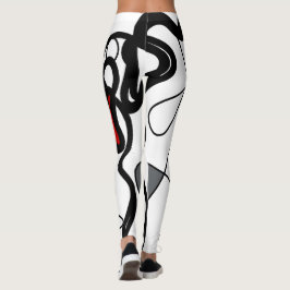 Haltemuster: Abstrakt schwarz, weiß, grau und rot Leggings