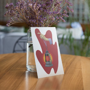 Halten einer Laterne Einladung