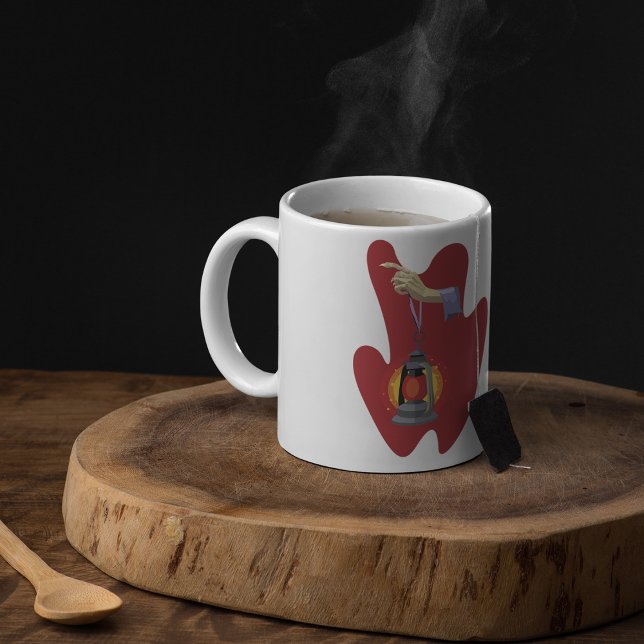 Halten einer Laterne Kaffeetasse (Von Creator hochgeladen)