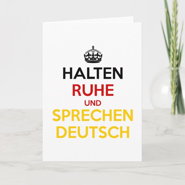 Halten Ruhe und SpæDeutsch Karte (Vorderseite)