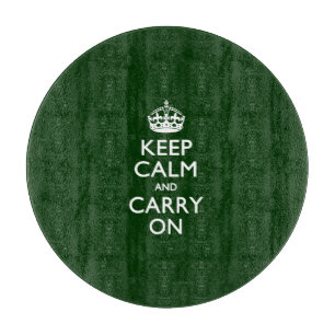 HALTEN SIE CALM UND BEFÖRDERN SIE SICH AUF Grün Schneidebrett