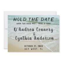 Halten Sie den Termin der Lesben-Hochzeitskarte