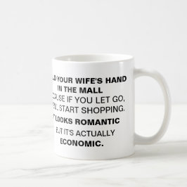 HALTEN SIE DIE HAND IHRER EHEFRAU IM MALL KAFFEETASSE