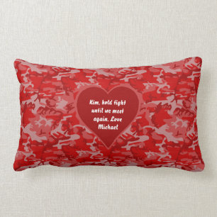 Halten Sie festes rotes Camouflagevalentine-Kissen Lendenkissen