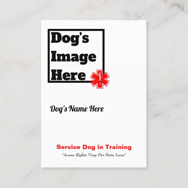 Halten Sie Hund in der Trainings-Trading Card Visitenkarte (Vorderseite)