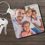 Halten Sie Ihr Foto für Ihre Familie Schlüsselanhänger<br><div class="desc">Entwerfen Sie einen personalisierten Sake mit diesem maßgeschneiderten zweiseitigen Schlüsselanhänger, der Platz für zwei Ihrer Lieblingsstifte bietet. Obwohl es sich ideal für Familienfotos eignet, kann man sie leicht durch Schnappschüsse von Freunden, Haustieren oder beliebten Erinnerungen wie Ferien ersetzen. Dieser anpassungsfähige Schlüsselanhänger ist ein bedeutendes Geschenk für jeden Anlass, ob Weihnachten,...</div>