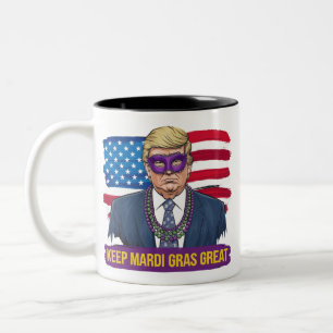Halten Sie Mardi Gras großartig lustiger Trump Mar Zweifarbige Tasse