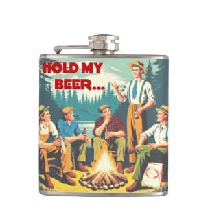 Halten Sie mein Bier-Camping fest Flachmann