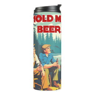 Halten Sie mein Bier-Camping fest Thermosbecher