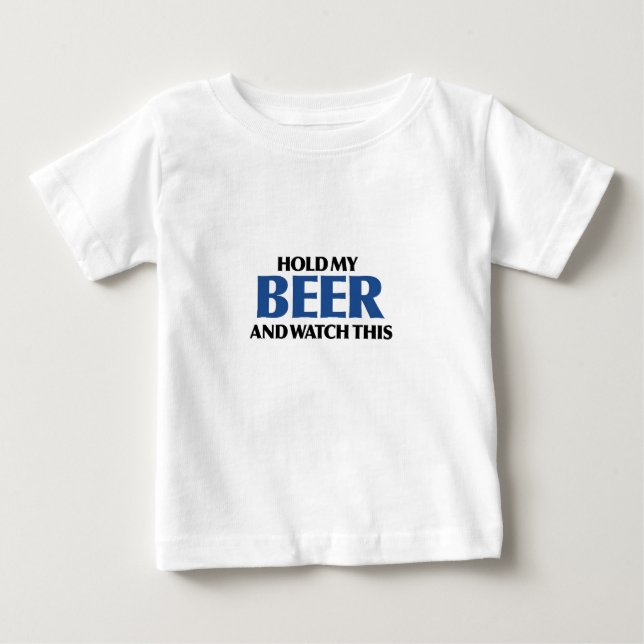 Halten Sie mein Bier (den blauen Bomber) Baby T-shirt (Vorderseite)