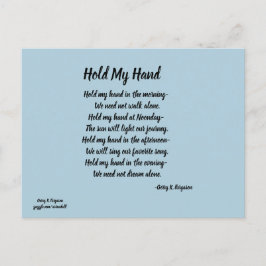 HALTEN SIE MEINE HAND POSTCARD POSTKARTE
