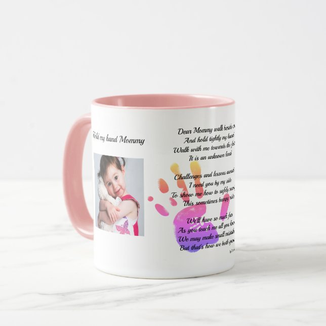 Halten Sie Mommy POEM von Kleinkind bis Mama FOTO Tasse (Vorderseite Links)