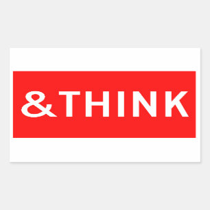 HALTEN UND DENKEN RECHTECKIGER AUFKLEBER