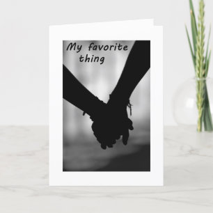 HALTEN VON HÄNDEN UND IHRE KISSEN FALLE DINGE FEIERTAGSKARTE