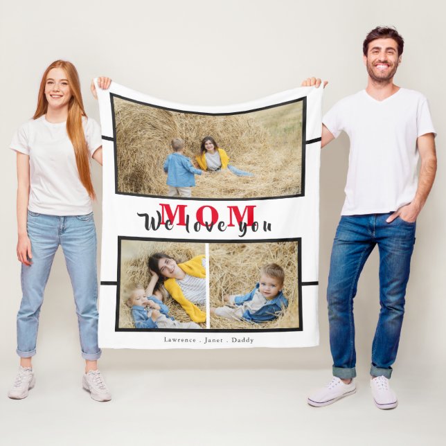 Halten wir Liebe Sie Mama Oma FotoCollage Fleecedecke (Beispiel)