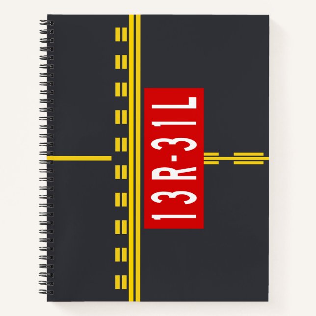 Haltepunktmarkierung 13R-31L Notizbuch (Vorderseite)