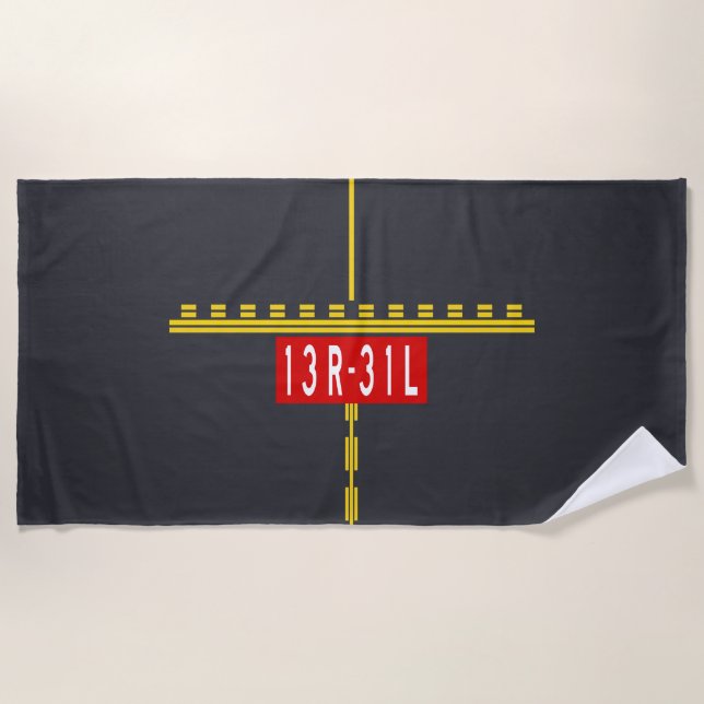 Haltepunktmarkierung 13R-31L Strandtuch (Vorderseite)