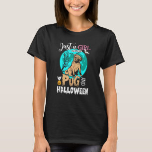 Halter für Frauen Grusel Halloween Hund Pug T-Shirt