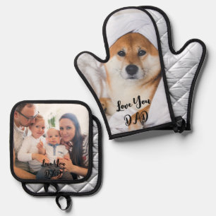 Halter-Set für Töpfe mit individuellem Foto Ofenhandschuh & Topflappen-Set