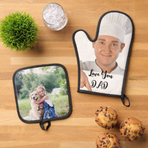 Halter-Set für Töpfe mit individuellem Foto Ofenhandschuh & Topflappen-Set