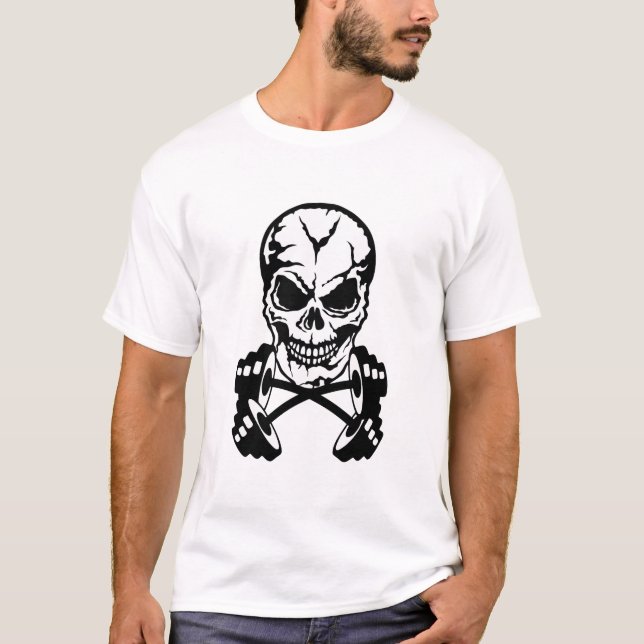 Haltere Muskulatur Totenkopf Bodybuilding skul T-Shirt (Vorderseite)
