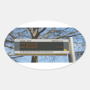 Haltestellenschild in Berlin Ovaler Aufkleber