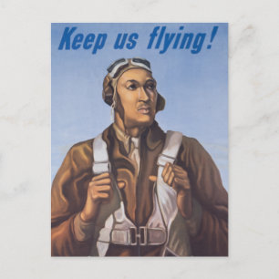 Haltet uns am Fliegen! Vintage afroamerikanischer Postkarte