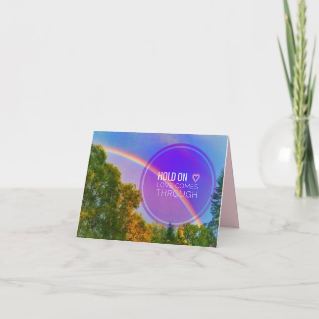 HALTUNG AUF <3ORI RAINBOW KLEINE GRÜSSENKARTE KARTE (Vorderseite)