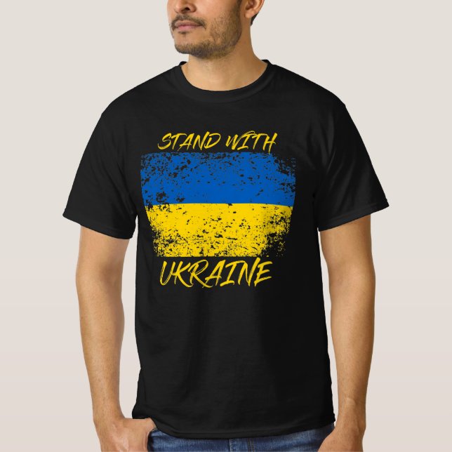Haltung gegenüber der Ukraine bedrückt T-Shirt (Vorderseite)