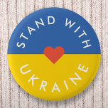 Haltung gegenüber der Ukraine gegen den Krieg Prot Button<br><div class="desc">"Stand with Ukraine"-Sammlung, um Solidarität zu zeigen und Anti-Kriegsproteste gegen den Krieg in der Ukraine zu unterstützen. Das Design zeichnet sich durch ein schlichtes rotes Herz über einem Hintergrund der ukrainischen Flagge in den nationalen Farben Blau und Gelb aus. Ich werde 100% meiner Provision für dieses Produktprogramm spenden, um die...</div>