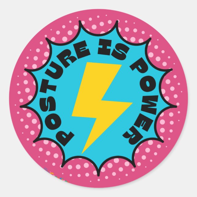 Haltung ist Power Runder Aufkleber (Vorderseite)