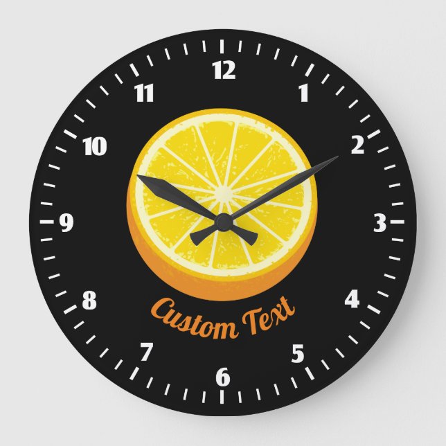 Halve Orange Große Wanduhr (Vorderseite)