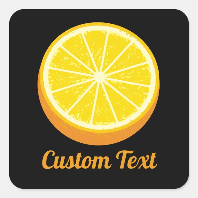 Halve Orange Quadratischer Aufkleber (Vorderseite)