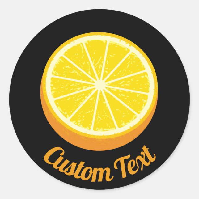 Halve Orange Runder Aufkleber (Vorderseite)