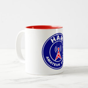 HAM Amateur-Radio-Operator-Antenne-Abzeichen Zweifarbige Tasse