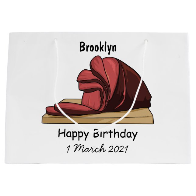 Ham Cartoon-Abbildung Große Geschenktüte (Vorderseite)