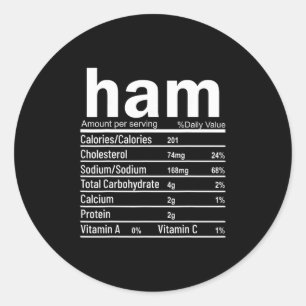 Ham Ernährungsfakten Lustig Thanksgiving Weihnacht Runder Aufkleber
