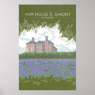 Ham House und Garten London Reiseplakat Poster