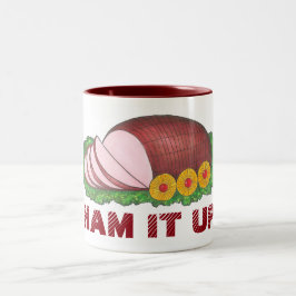 HAM IT UP Funny Christmas Novelty Food Holiday Tas Zweifarbige Tasse
