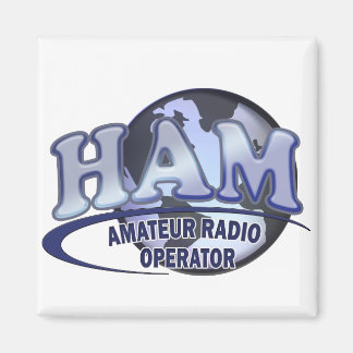 HAM LOGO BLUE AMATEUR RADIO OPERATOR MAGNET