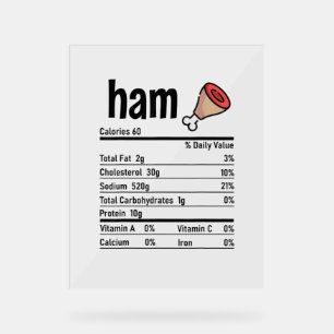 Ham Nutrition Facts Matching Family Erntedank A Acrylschild