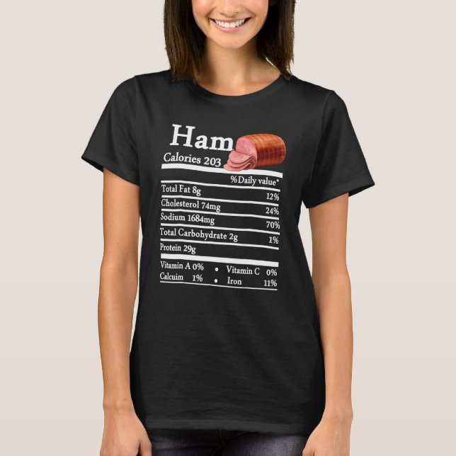 Ham Nutrition Thanksgiving Christmas Costume Food  T-Shirt (Vorderseite)