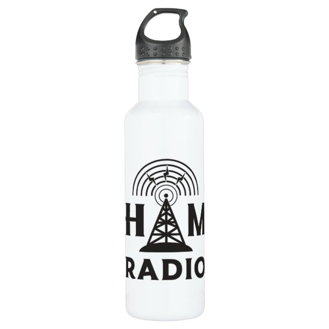 HAM Radio Amateur Operator Antenna Code Geschenkid Edelstahlflasche (Vorderseite)