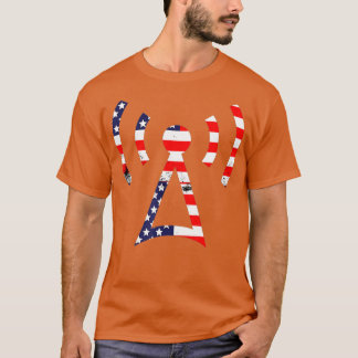Ham Radio America Flagge patriotischen 4h Juli T-Shirt