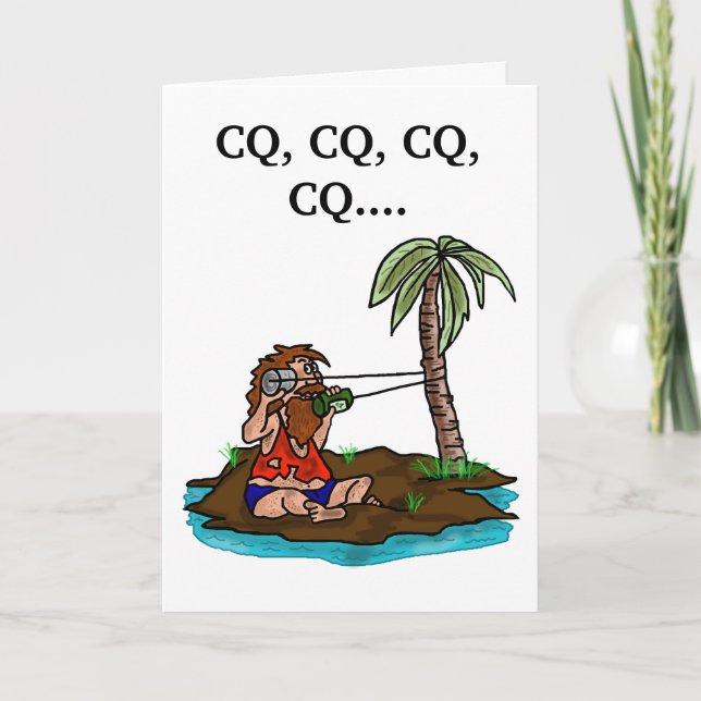 Ham Radio Birthday Card Remote Island Operator Karte (Vorderseite)