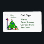 Ham Radio Christmas Tree Address Labels<br><div class="desc">Hier sind einige lustige Weihnachts-Ham-Radio-Labels,  um entweder für Ihre Weihnachtskarten oder für den Versand anderer Korrespondenz während dieser Feriensaison zu verwenden. Passen Sie es mit Ihrem eigenen Rufzeichen und Namen und Adresse an.</div>